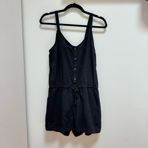 Old Navy Linen Romper Black Size Small - Picture 1 of 8